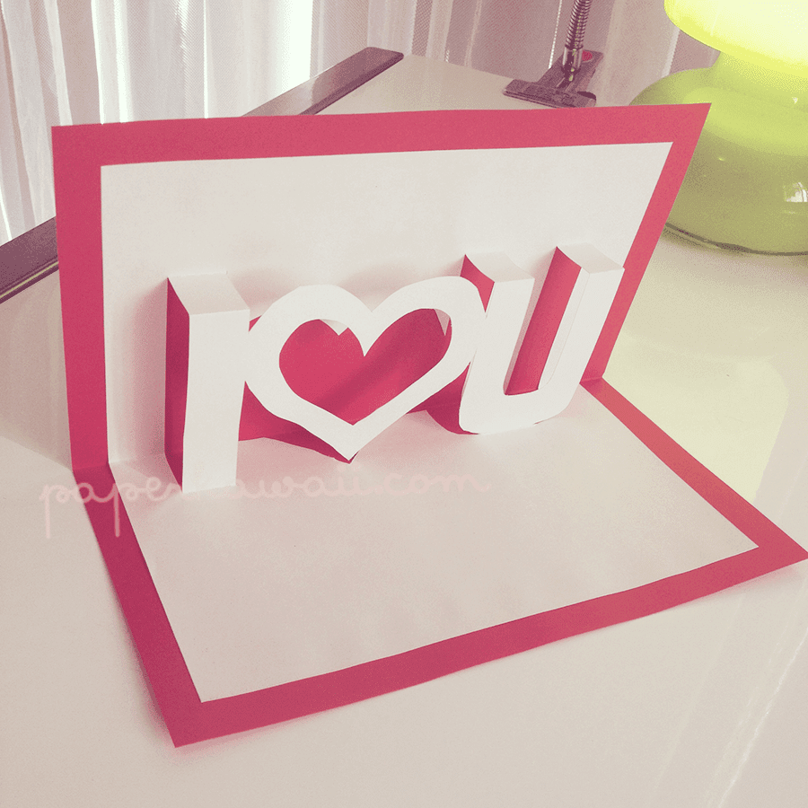 Heart Pop Up Card Template Free