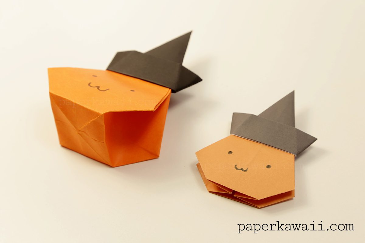 Origami Pumpkin Bag Halloween Video Tutorial Paper Kawaii