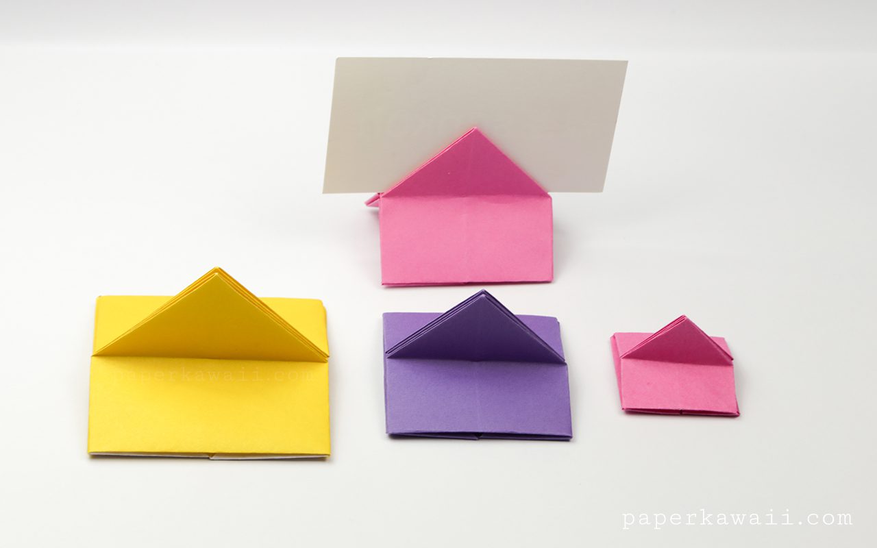 Origami House Shaped Card Stand Instructions - Paper Kawaii