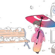 Konachan.com 92570 Animal Japanese Clothes Rabbit Rakuraku Umbrella White
