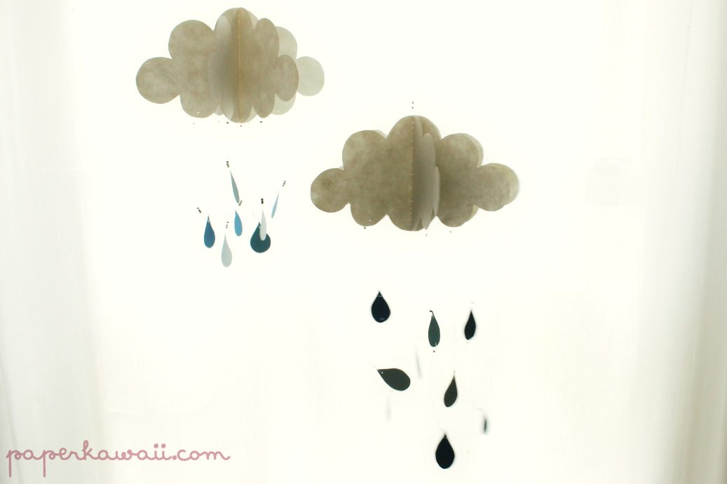 Small Clouds Paper Rain Drops 01