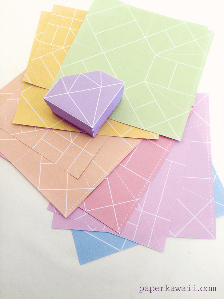 Origami Gem Crystal Box Paper Kawaii 03