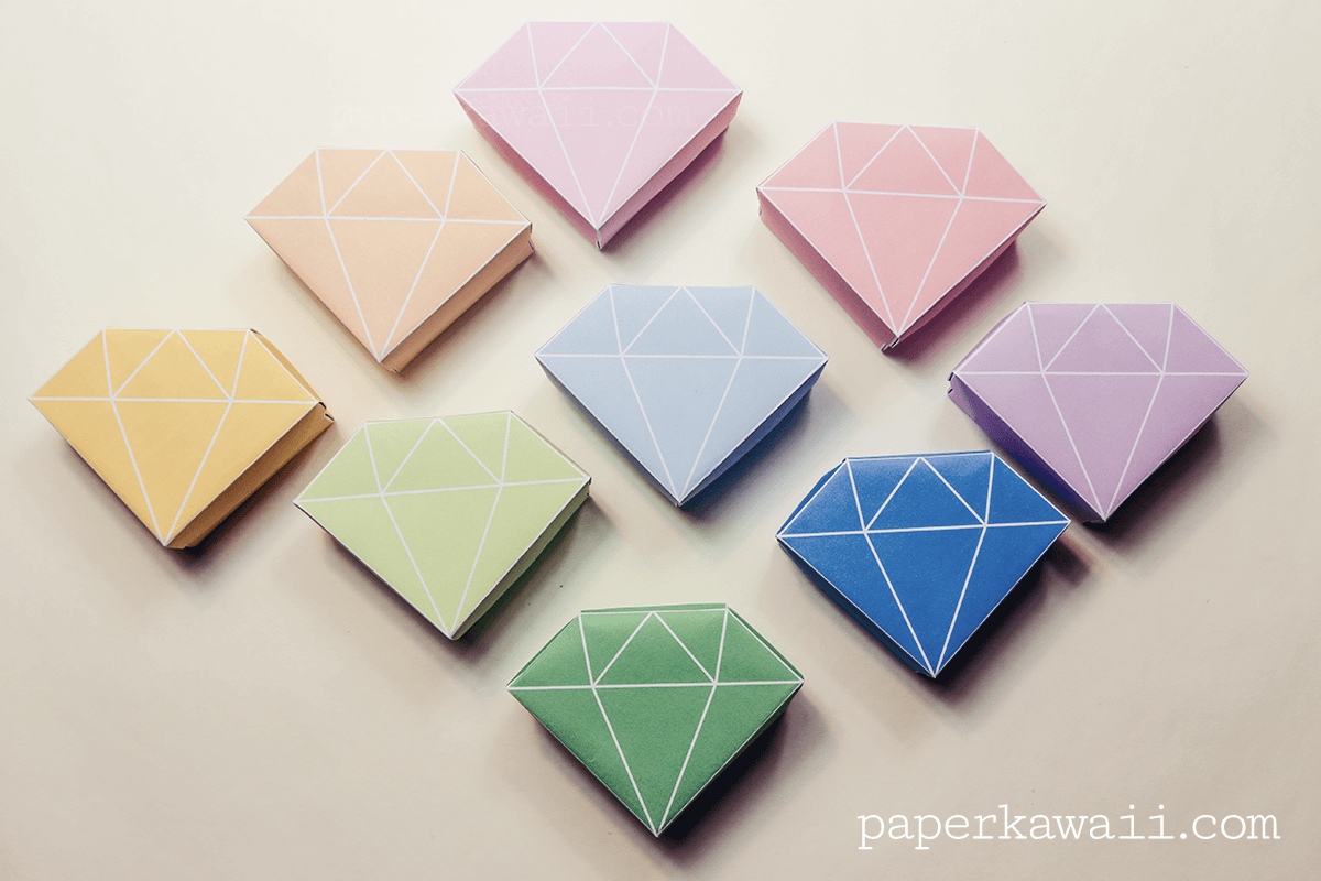 Origami Gem Crystal Box Paper Kawaii 08