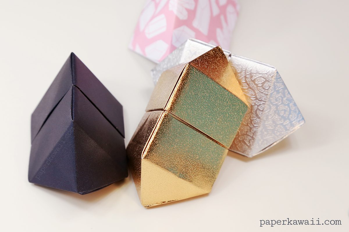 origami bipyramid gift box tutorial #origami #bipyramid #dipyramid #crafts #diy
