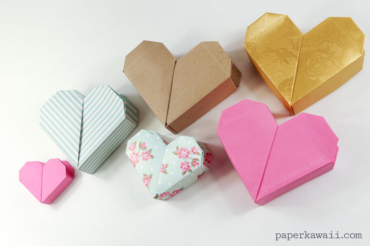 origami heart box instructions #diy #origami #cute #box #crafts