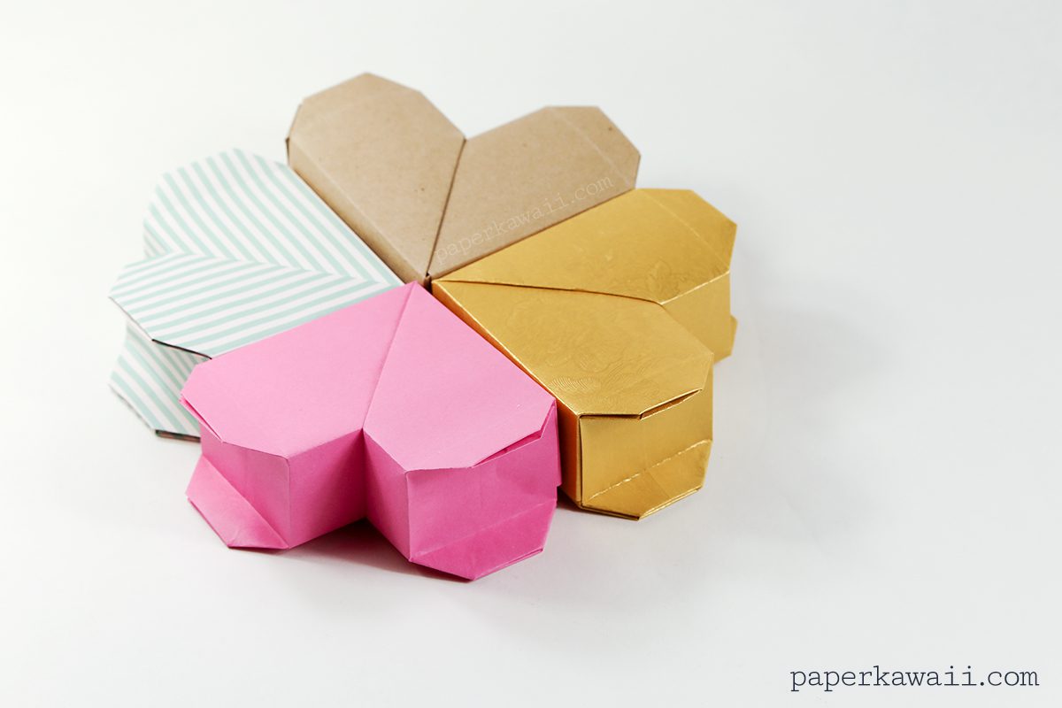 origami heart box instructions #diy #origami #cute #box #crafts