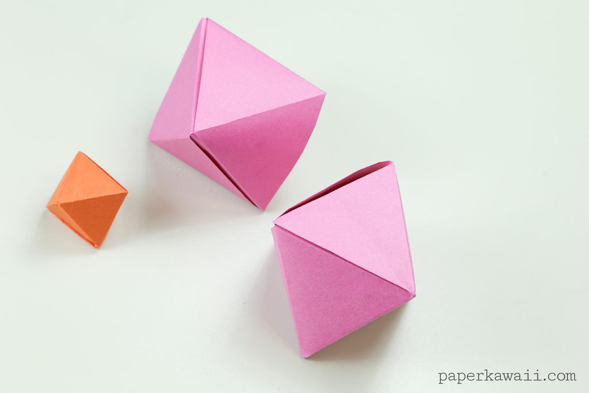Origami Octahedron Box / Decoration Instructions - Paper Kawaii - #origami #box #octahedron #crafts #diy #star