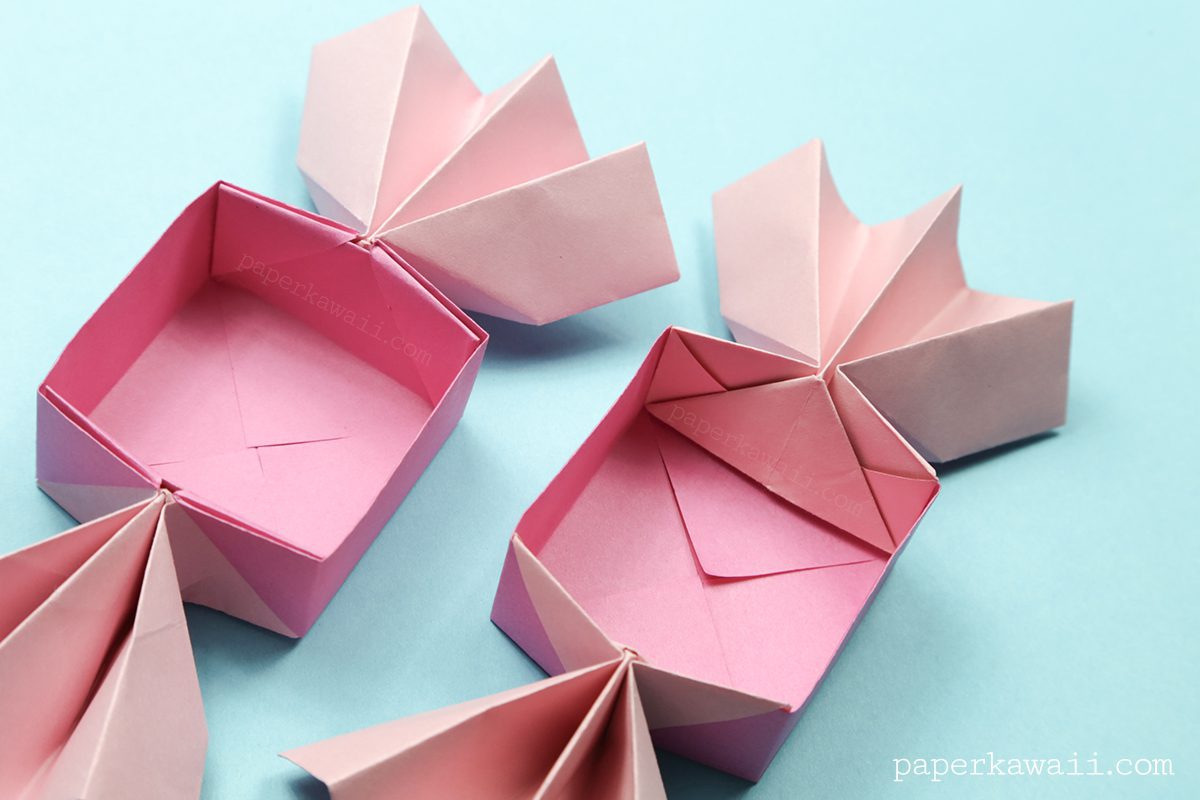Sweet Origami Candy Box - Video Tutorial - Paper Kawaii - #origami #candy #box #diy #crafts #cute #kawaii