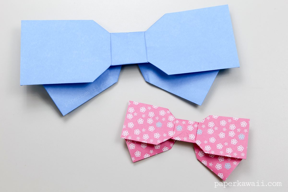 Origami Bow Instructions - Layed Effect - Paper Kawaii - #origami #paper #cute #bow #crafts #diy #instructions