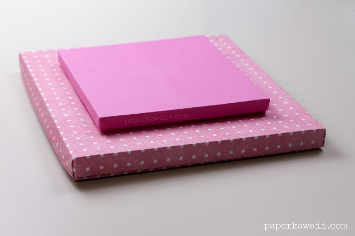 Origami Paper Storage Box Instructions DIY - Learn how to make your own custom origami paper storage box! You can make this box any size you like, the lid fits snugly so you could use this box to package paper in your shop too. - #origami #diy #crafts #papercrafts #storage #box #origamibox #kawaii #cute #paperkawaii