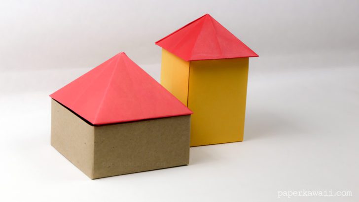 origami house box tutorial #origami #house #box #diy