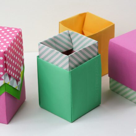 tall origami box or lid instructions #origami #crafts #diy