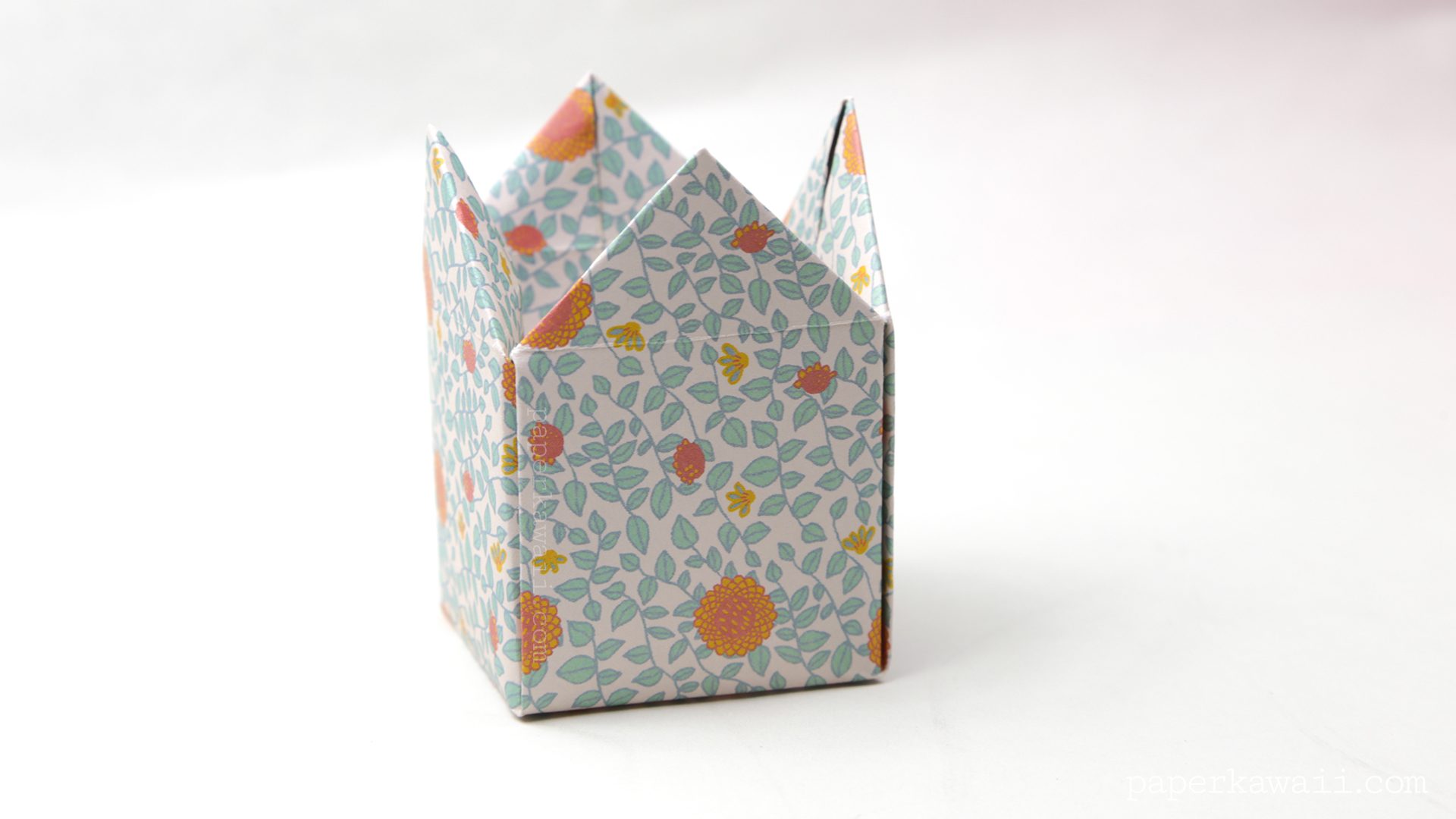 Tall Origami Crown Box Tutorial - Tall Version #origami #crown #box #diy #crafts