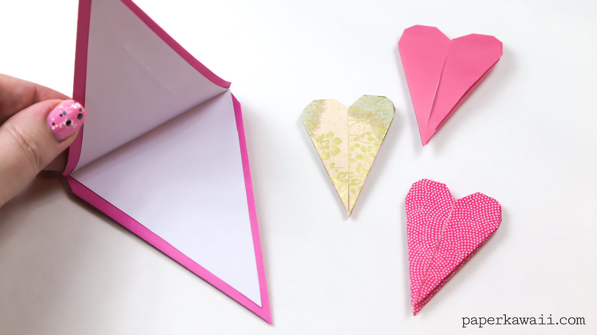 thin origami heart instructions