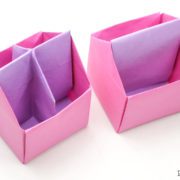 origami toolbox or pencil pot - tutorial #diy #origami #box #crafts
