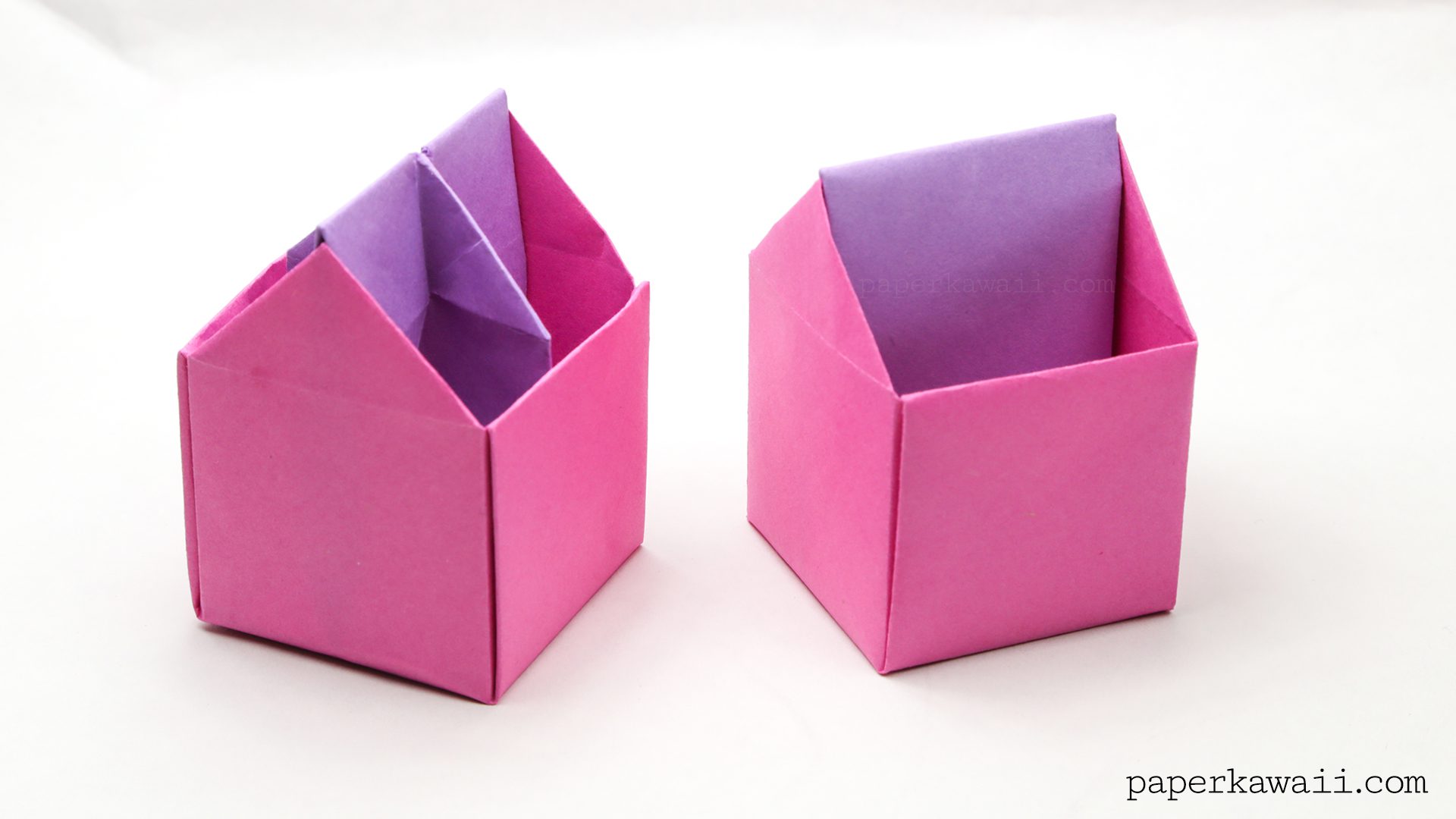 origami toolbox or pencil pot - tutorial #diy #origami #box #crafts