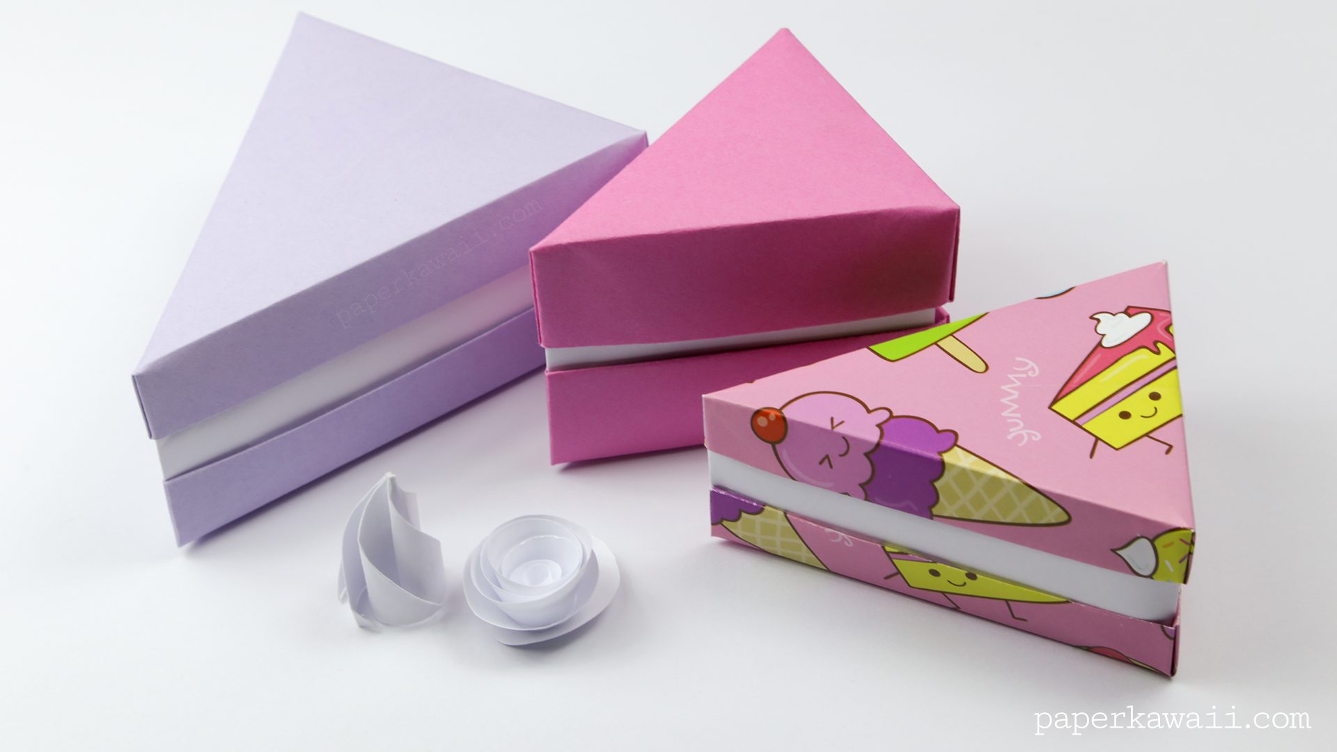 Origami Cake Slice Box Instructions Paper Kawaii