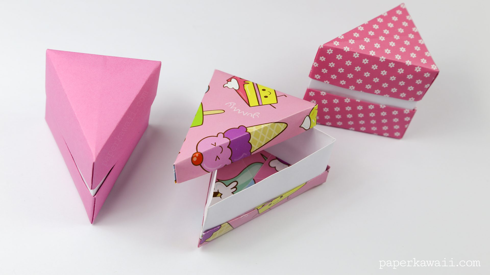 Origami Cake Slice Box Instructions