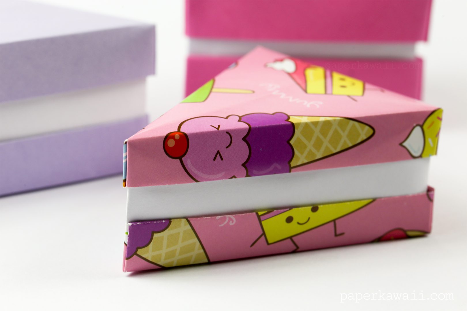 Origami Cake Slice Box Instructions