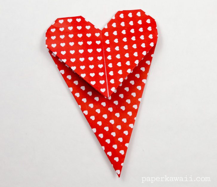 Origami Heart Bookmark Instructions