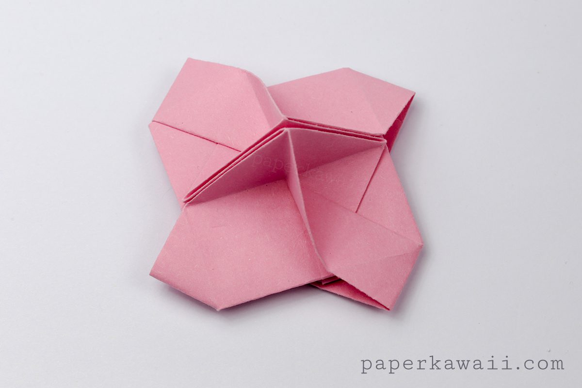 Pink origami card holder - Paper Kawaii