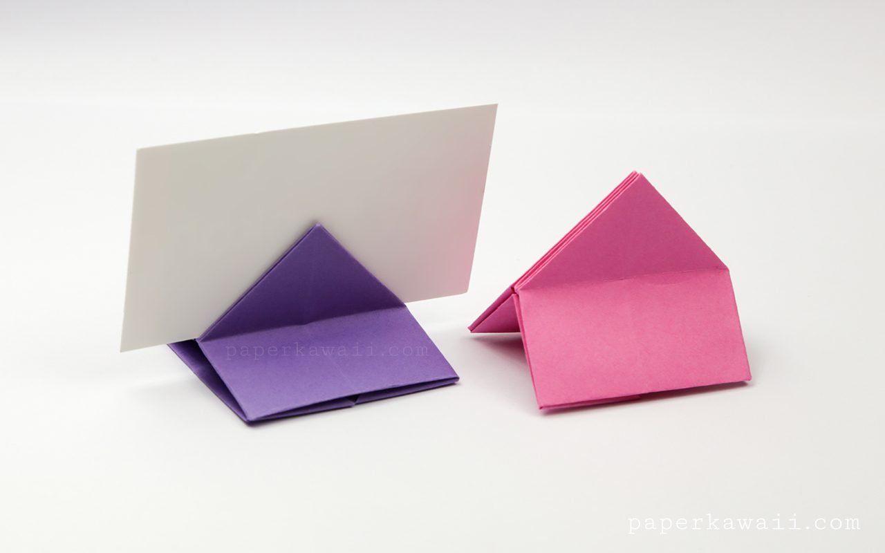 Origami House Shaped Card Stand Instructions