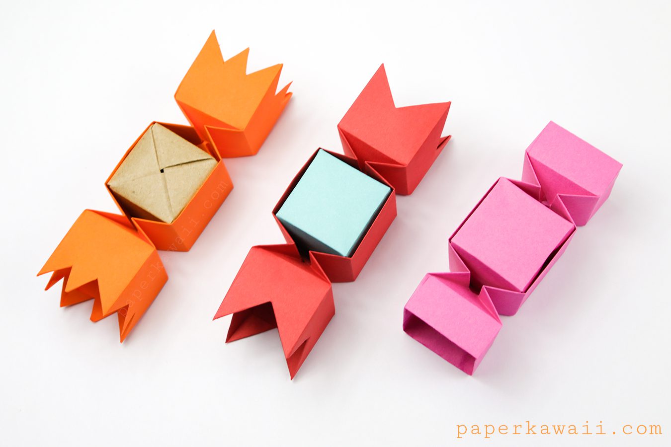 Square origami candy boxes! Paper Kawaii