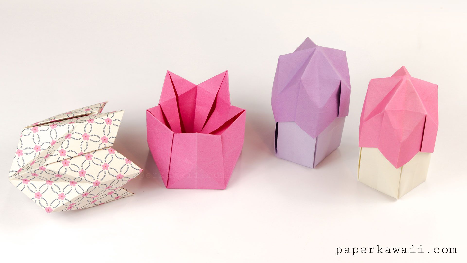 origami 5 sided crown box variations