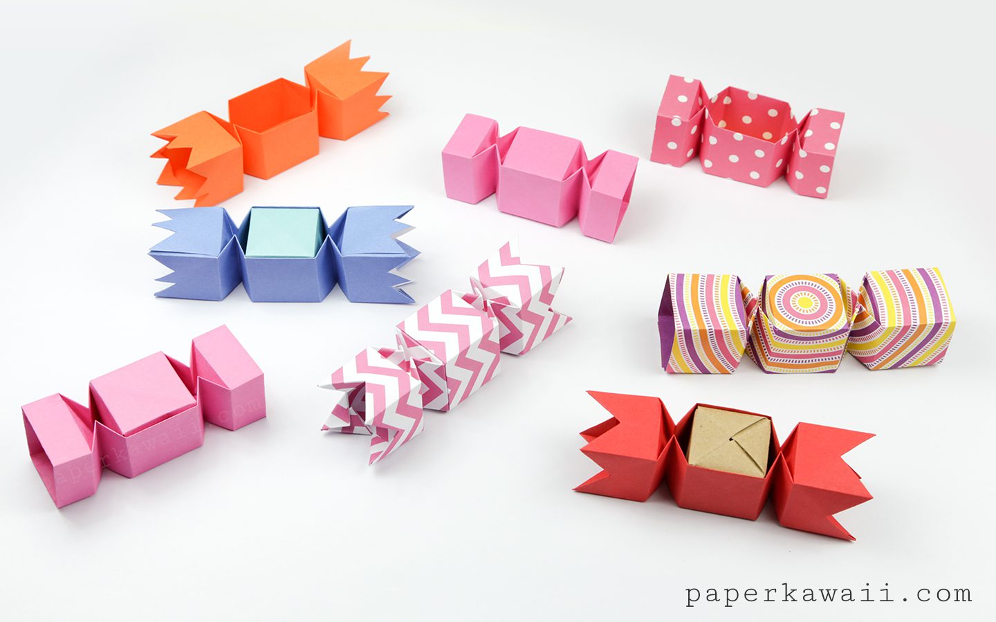 Square origami candy boxes! Paper Kawaii