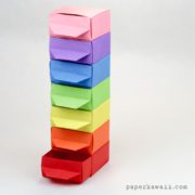 origami rainbow drawers - PaperKawaii