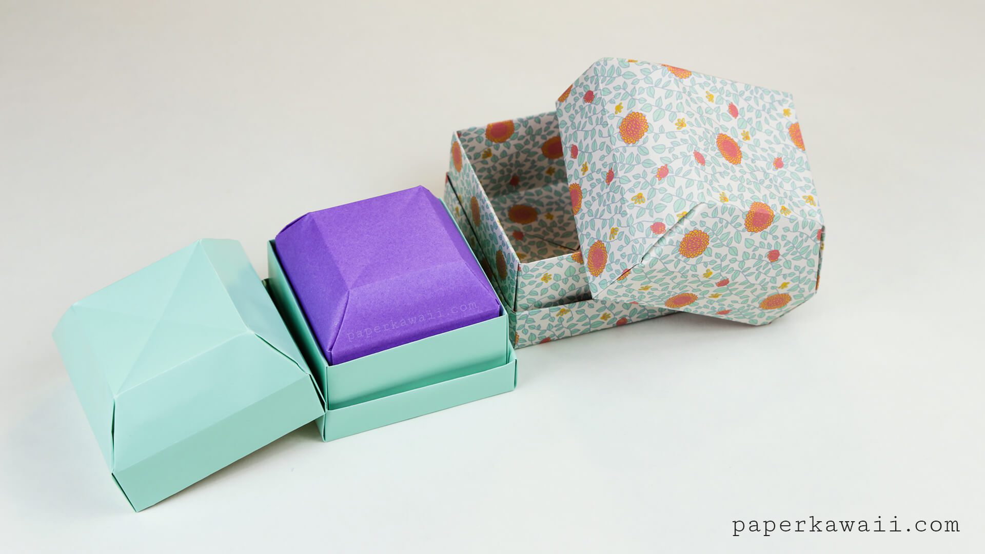 Origami Gem Gift Box Tutorial - These nest inside each other!