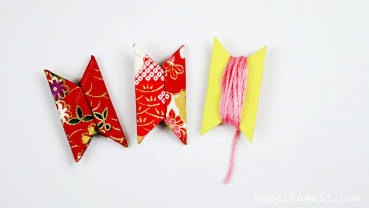 Origami Bobbins To Organise Threads &amp; Ribbons - Paper Kawaii