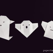 Easy Origami Ghost Tutorial Paper Kawaii 001