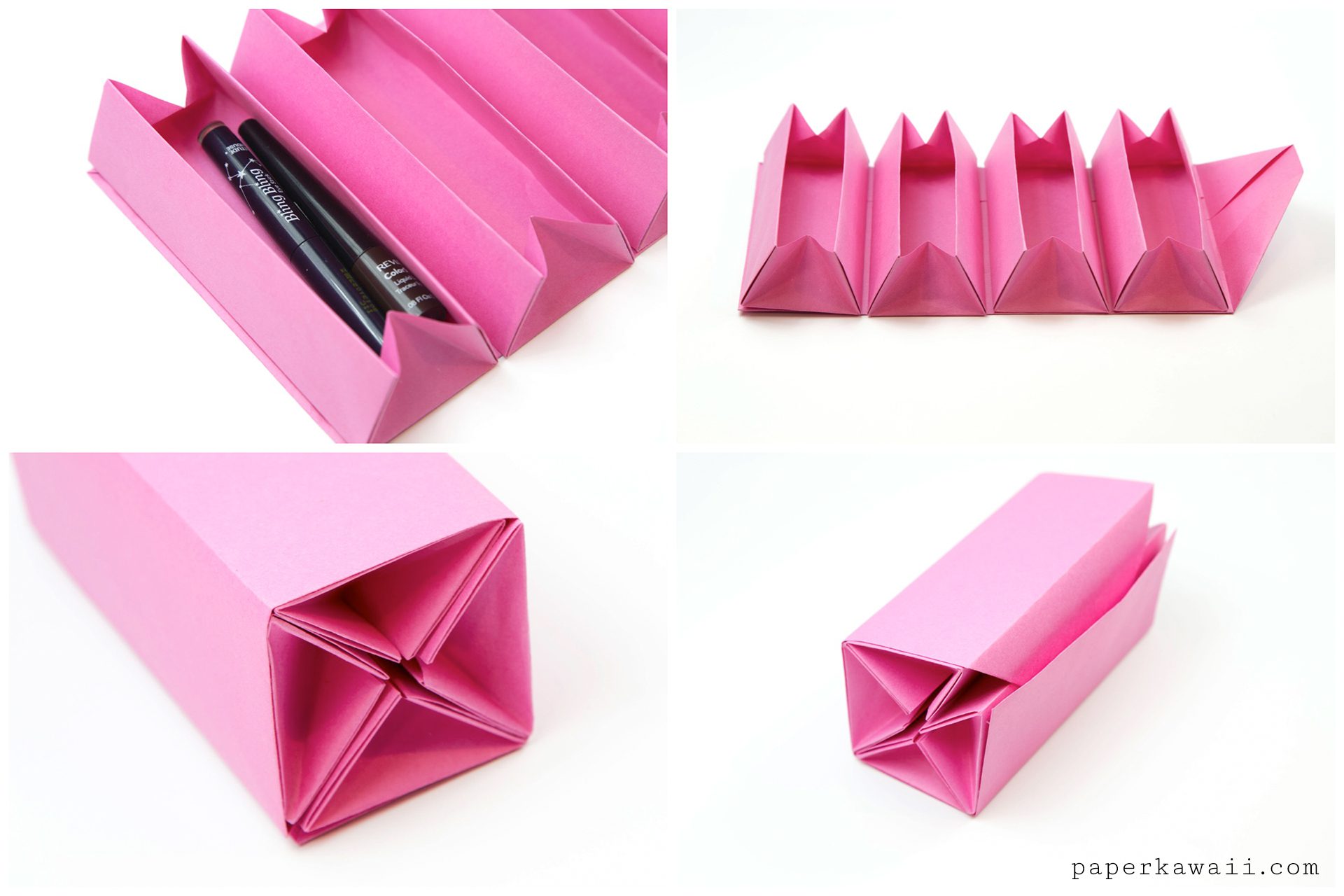 Origami Accordion Box Tutorial DIY Roll Up Box Paper Kawaii