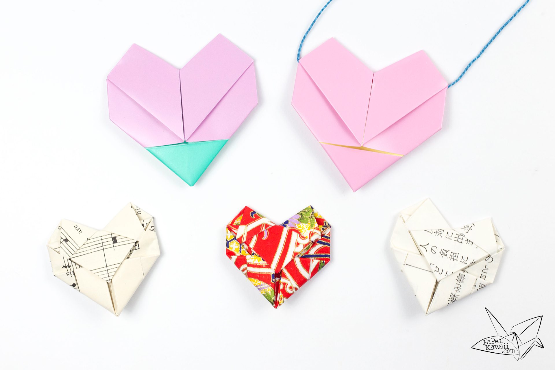 Origami Heart Necklace Tutorial - Heart Letterfold