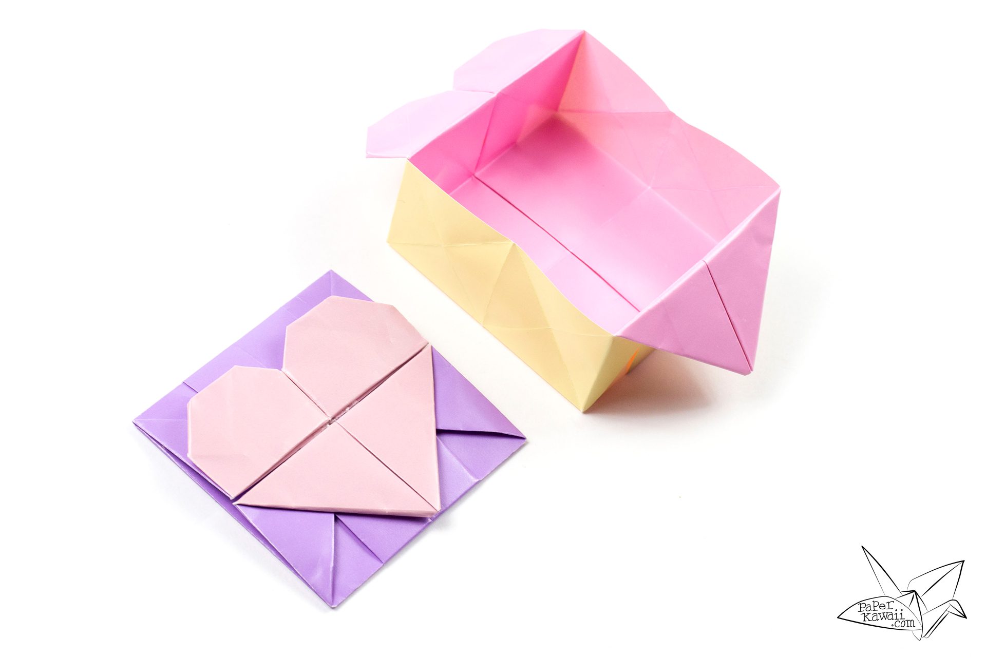 Origami Opening Heart Box / Envelope Tutorial Paper Kawaii