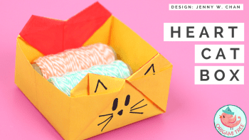 heart cat box by origami tree