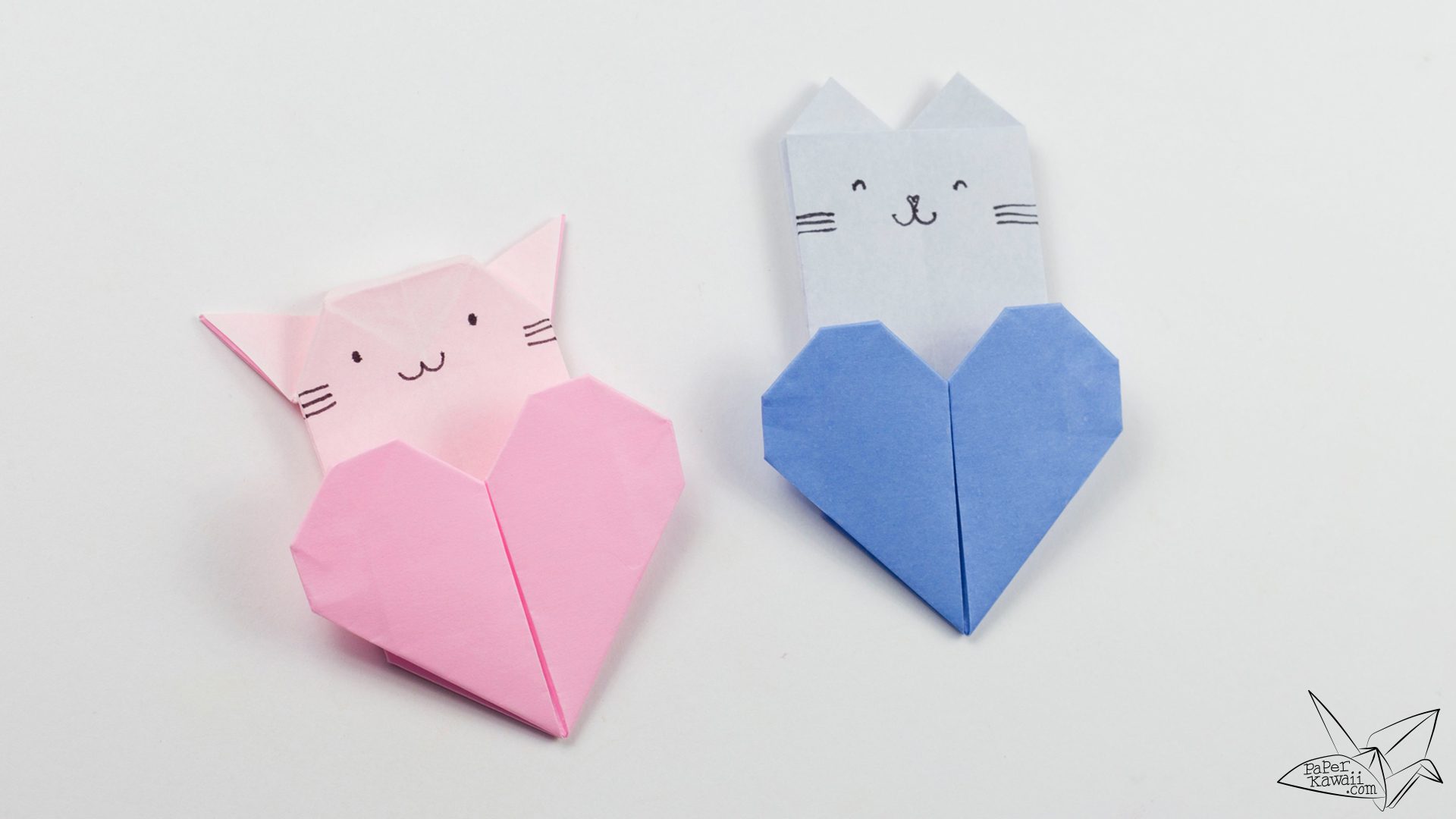 Origami Cat Heart Tutorial - Origami Heart Pocket