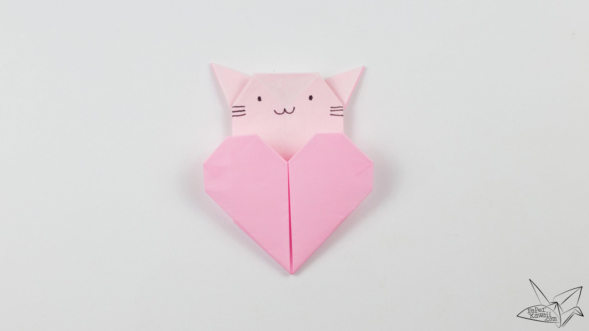 Origami Cat Heart Tutorial - Origami Heart Pocket