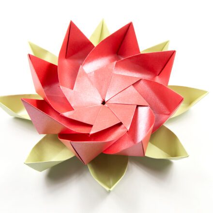 Modular Origami Lotus Flower with 8 Petals - Tutorial