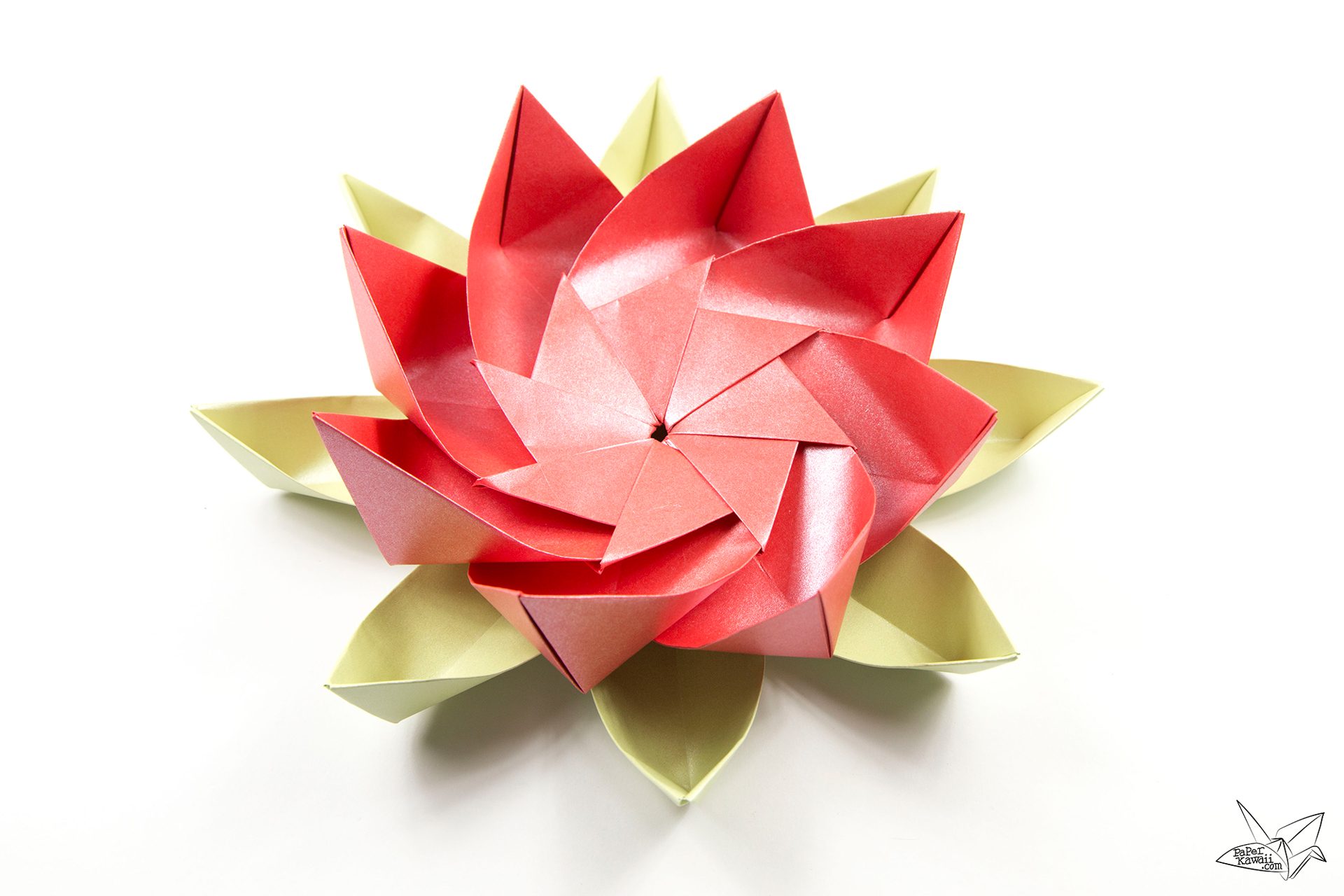 Modular Origami Lotus Flower with 8 Petals  Tutorial  Paper Kawaii