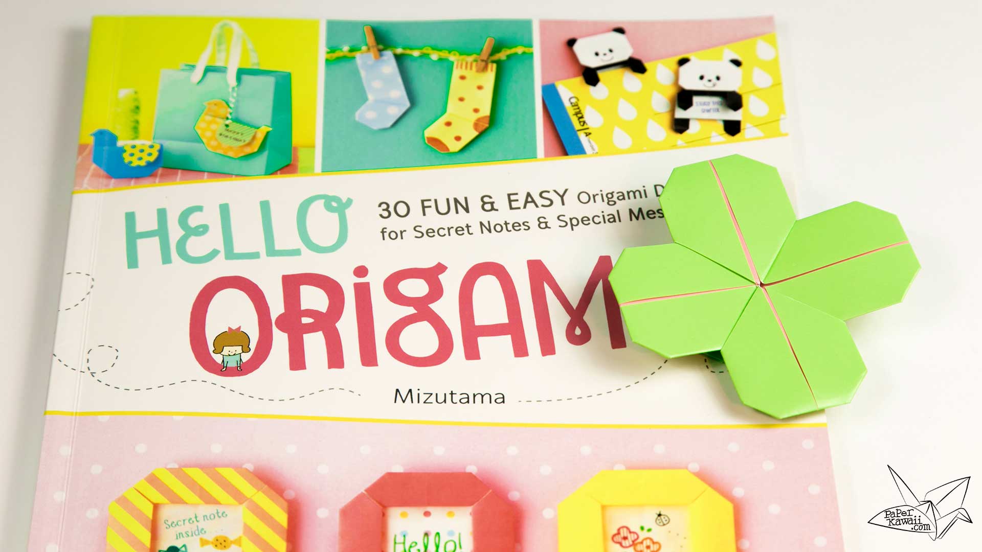 Origami Clover Bookmark Tutorial from Hello Origami by Mizutama