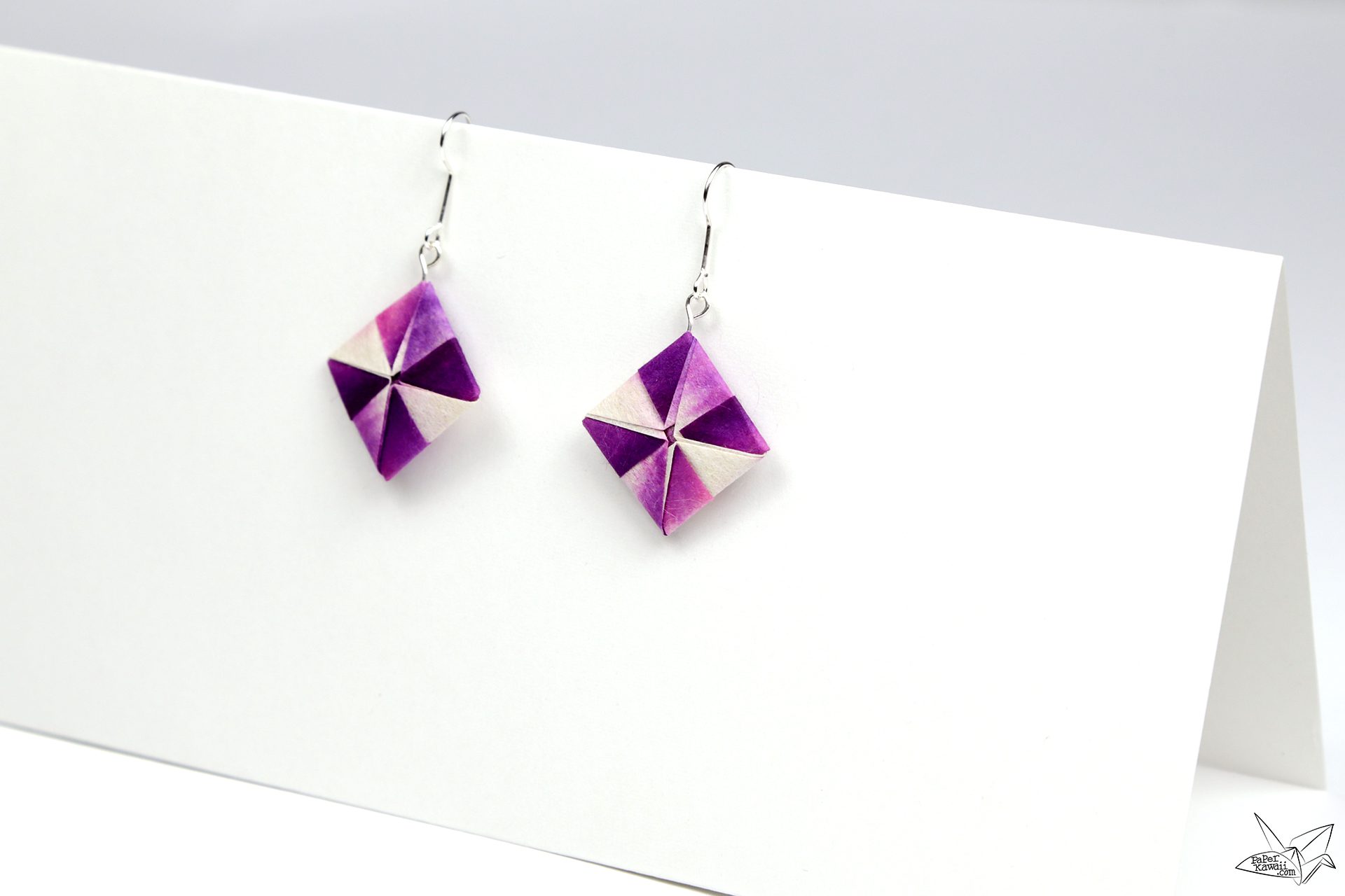 Origami Earrings Tutorial Paper Kawaii 01