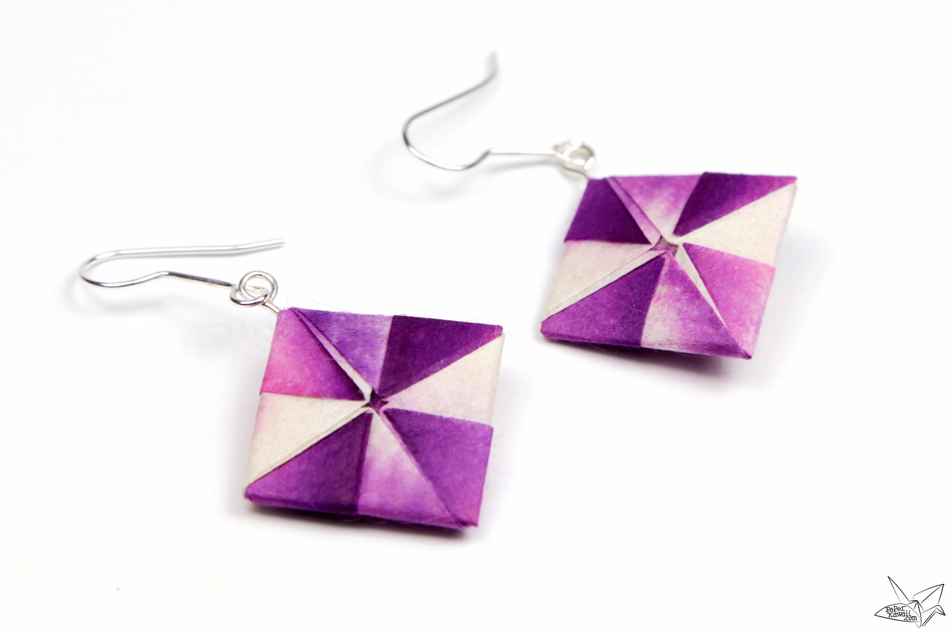 Origami Earrings Tutorial Paper Kawaii 04