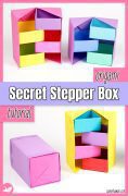 Origami Stepper Box Tutorial Paper Kawaii Pin