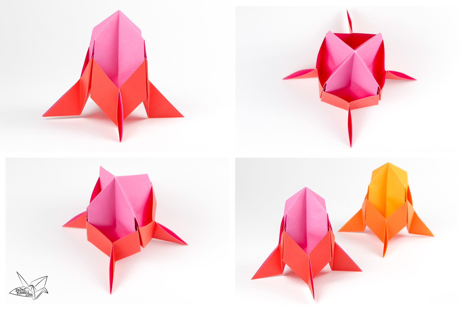 Easy Origami Rocket Tutorial Paper Kawaii 01