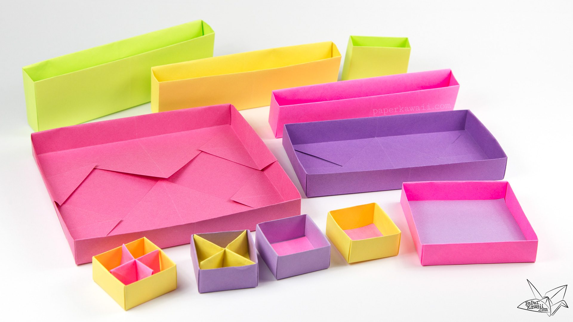 Origami Desk Organiser Tutorial Paper Kawaii 07
