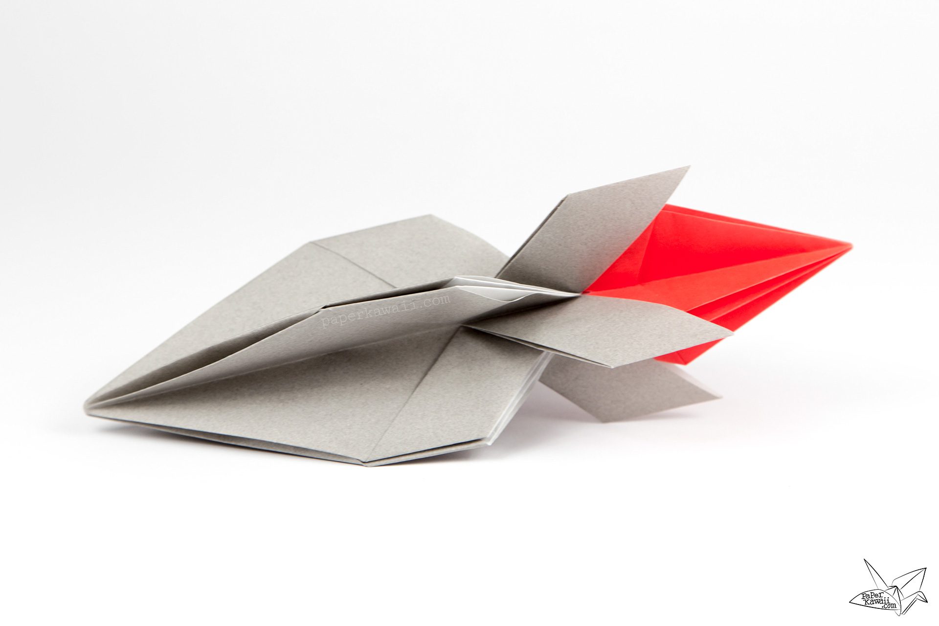 Origami Rocket Ship Tutorial Paper Kawaii 01