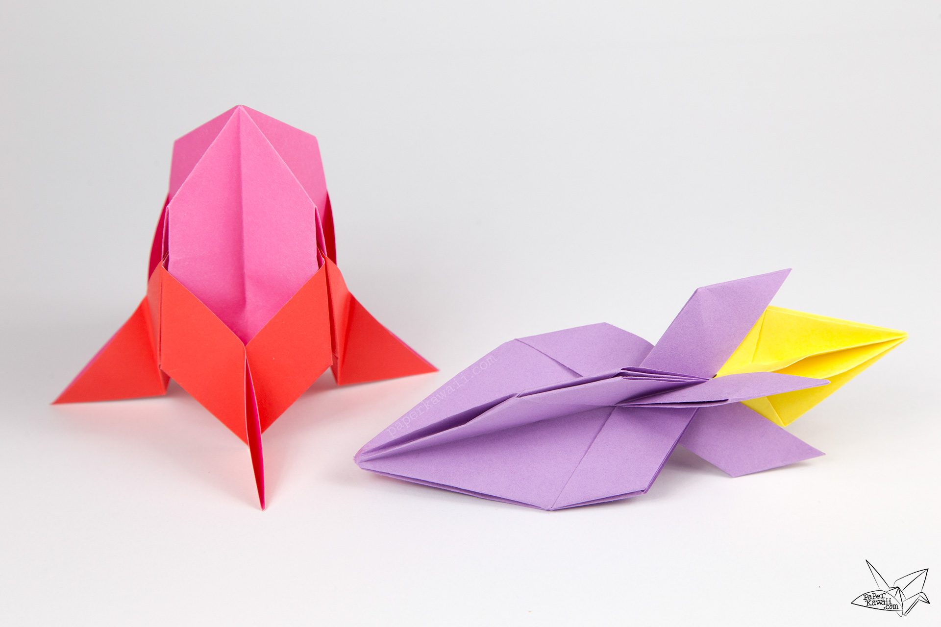 Origami Rocket Ship Tutorial Paper Kawaii 02