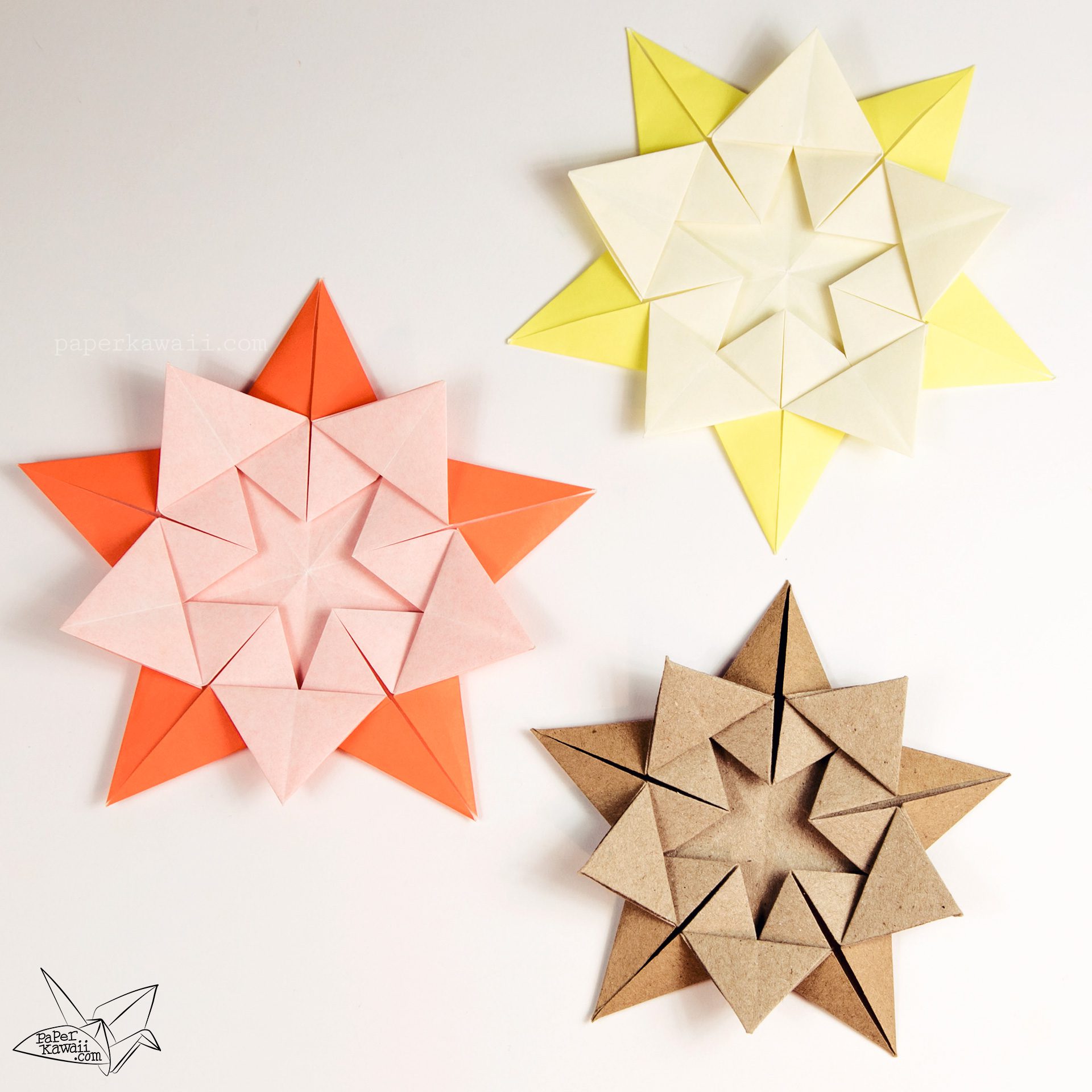 Simple Origami 5 Point Star Tutorial - 1 Sheet - Paper Kawaii